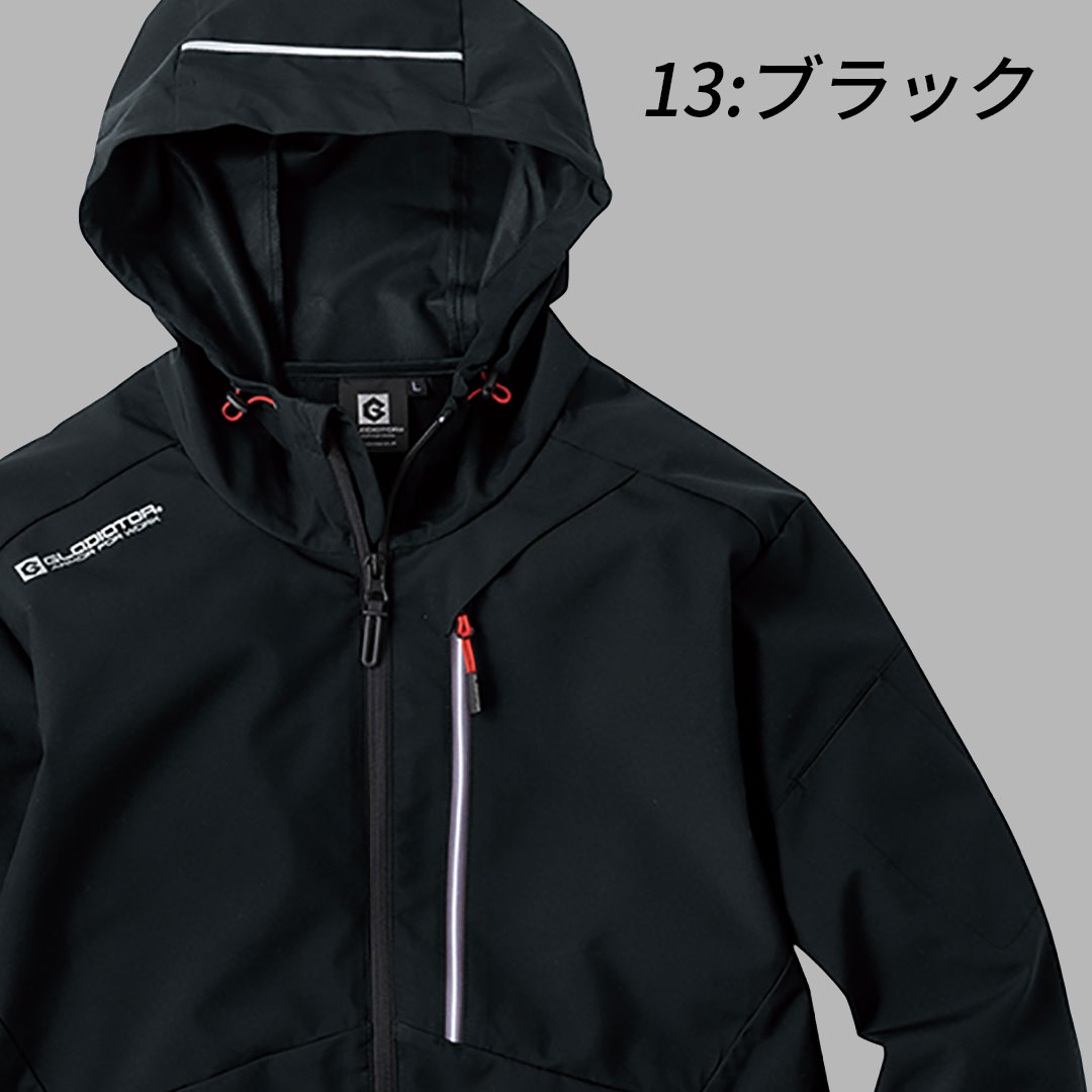 GLADIATOR グラディエーター G1046 防風 ストレッチ パーカー メンズ レディース 春秋冬 作業服 作業着 ジャケット ウインドブレーカー ウィンドブレーカー キャンプ アウトドア 登山 バイク ツーリング