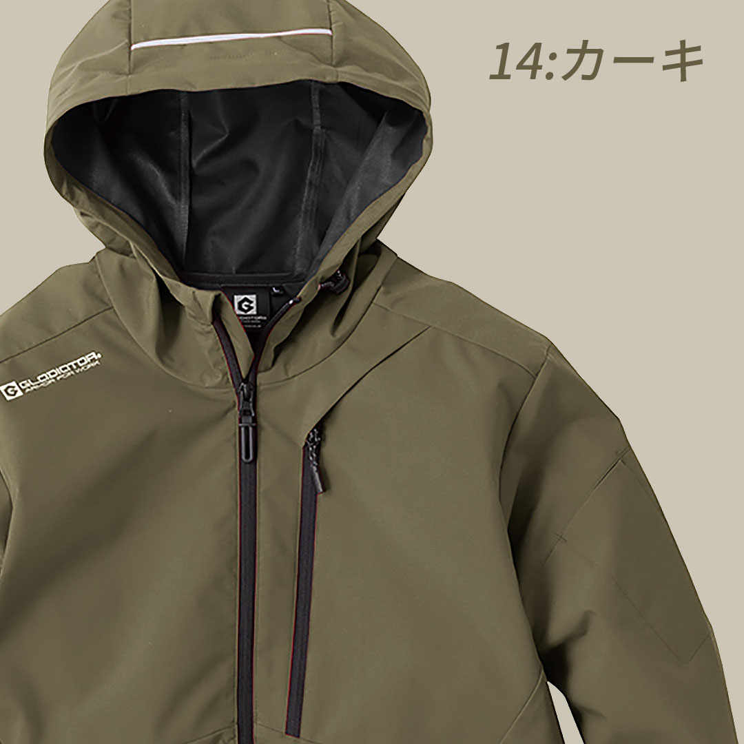 GLADIATOR グラディエーター G1046 防風 ストレッチ パーカー メンズ レディース 春秋冬 作業服 作業着 ジャケット ウインドブレーカー ウィンドブレーカー キャンプ アウトドア 登山 バイク ツーリング