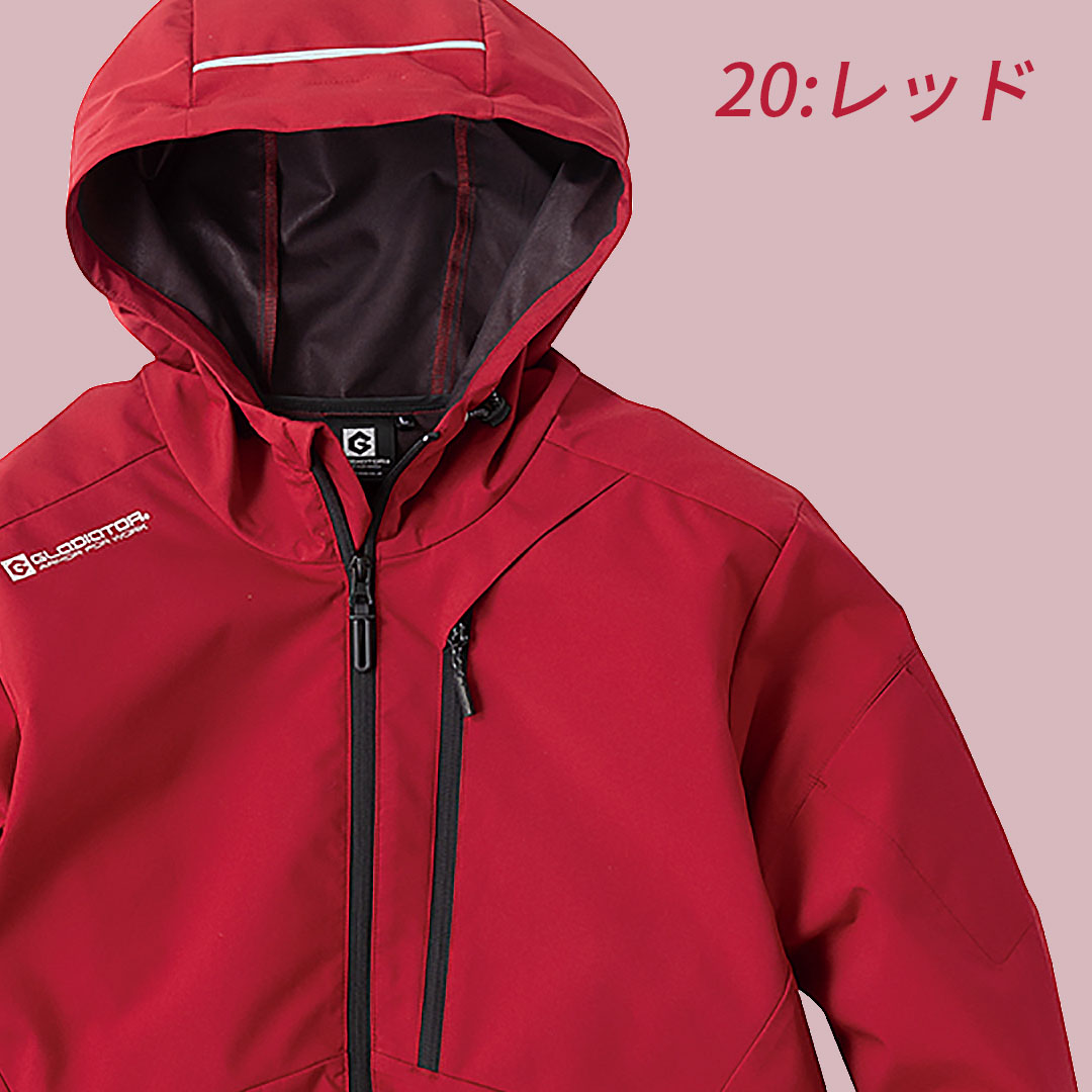 GLADIATOR グラディエーター G1046 防風 ストレッチ パーカー メンズ レディース 春秋冬 作業服 作業着 ジャケット ウインドブレーカー ウィンドブレーカー キャンプ アウトドア 登山 バイク ツーリング