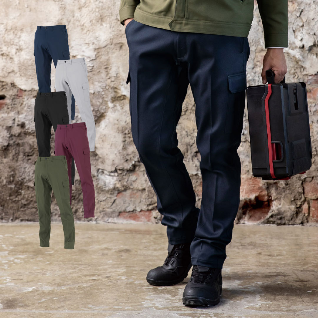 MB25105 カーゴパンツ ストレッチ 裏綿 帯電防止 制電 JIS T8118 エコ メンズ レディース 秋冬 コーコス信岡 モンバレーノ 作業服 作業着 ノータック ズボン 2025AW