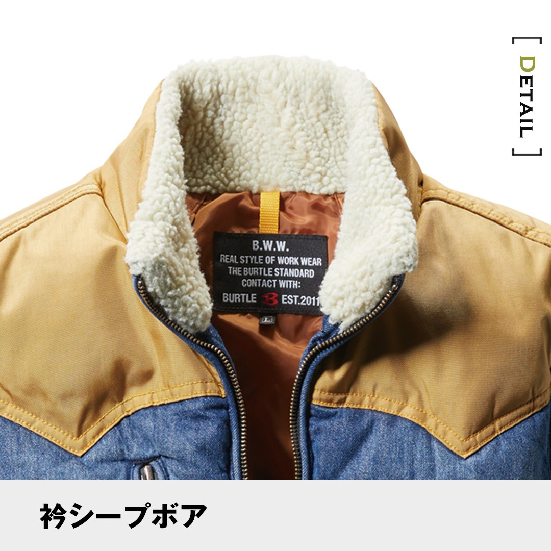 BURTLE バートル 5004 防寒 ベスト 襟ボア 肩コーデュラ補強 メンズ レディース 秋冬 作業服 作業着 THERMO CRAFT サーモクラフト【20220216p10】