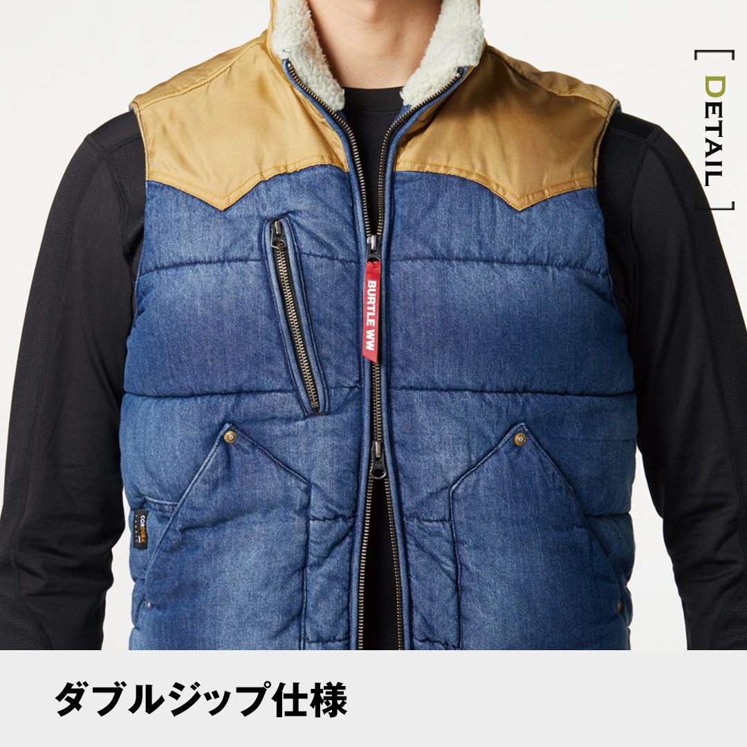 BURTLE バートル 5004 防寒 ベスト 襟ボア 肩コーデュラ補強 メンズ レディース 秋冬 作業服 作業着 THERMO CRAFT サーモクラフト【20220216p10】