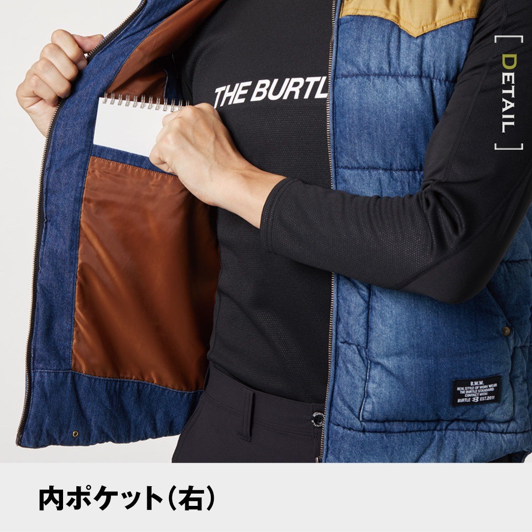 BURTLE バートル 5004 防寒 ベスト 襟ボア 肩コーデュラ補強 メンズ レディース 秋冬 作業服 作業着 THERMO CRAFT サーモクラフト【20220216p10】
