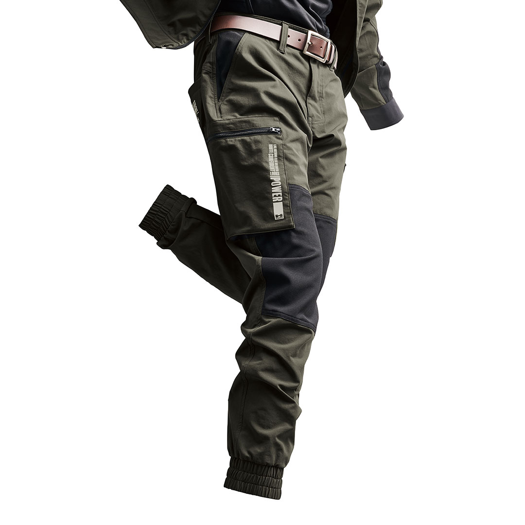 HUMMER ハマー 37071 ジョガーパンツ 吸汗速乾 保温 ストレッチ 軽量 UVカット メンズ 春秋冬 作業服 作業着 カーゴパンツ レヴスキンズ