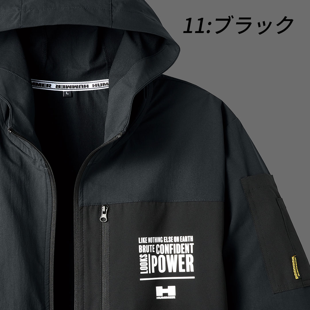 HUMMER ハマー 27054 パーカー ジャケット 吸汗速乾 保温 ストレッチ 軽量 メンズ 春秋冬 作業服 作業着 フーディー レヴスキンズ