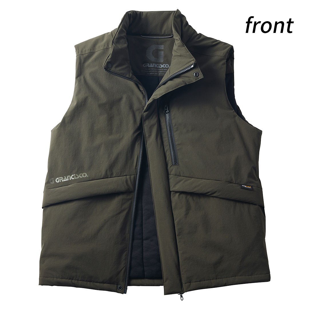 GRANCISCO グランシスコ GCW587 防寒 ベスト コーデュラ 高強度 耐摩耗 ストレッチ 撥水 軽量 中綿 メンズ レディース 秋冬 作業服 作業着