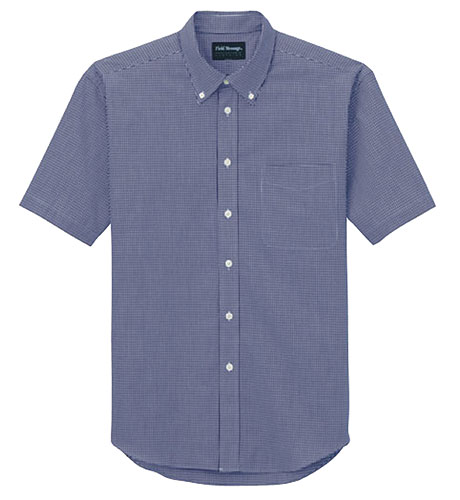 自重堂 43614 ギンガムチェックボタンダウン半袖シャツ