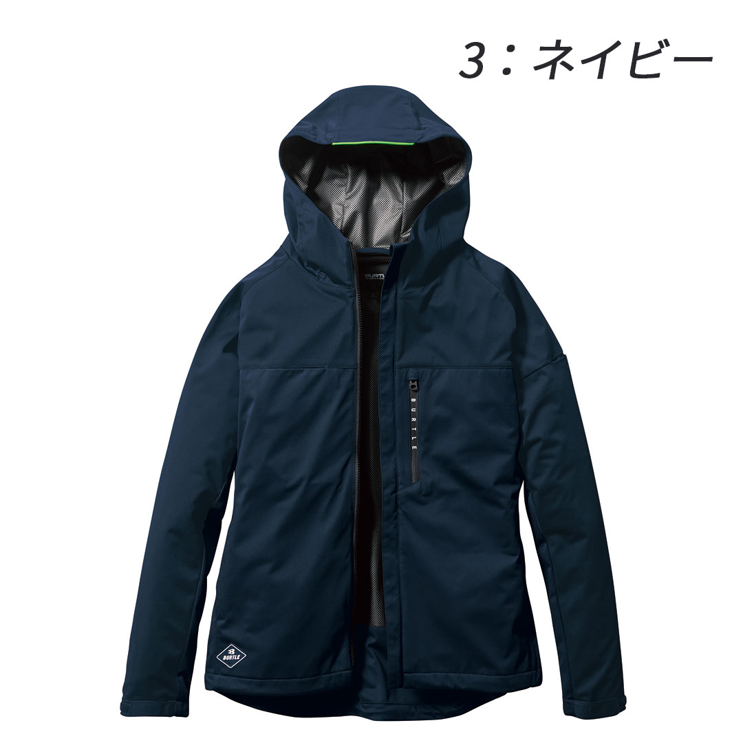 BURTLE バートル 3230 ストレッチ パーカー 軽量 撥水 保温 防風 メンズ レディース 春秋冬 作業服 作業着 バイカラー フーディー