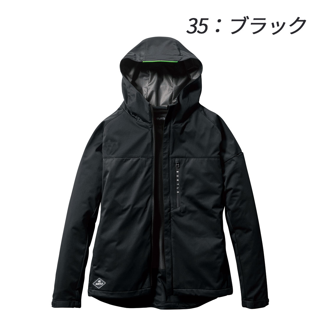 BURTLE バートル 3230 ストレッチ パーカー 軽量 撥水 保温 防風 メンズ レディース 春秋冬 作業服 作業着 バイカラー フーディー