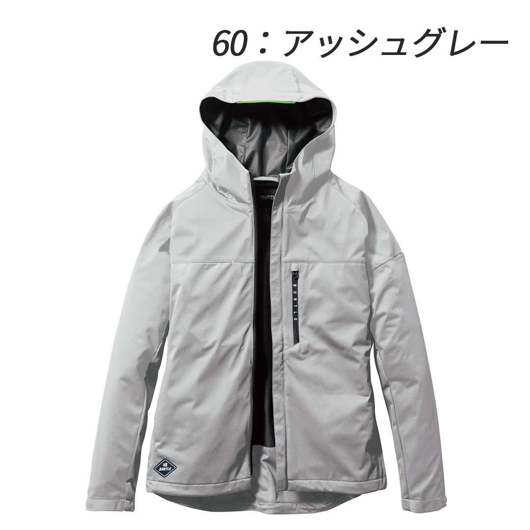 BURTLE バートル 3230 ストレッチ パーカー 軽量 撥水 保温 防風 メンズ レディース 春秋冬 作業服 作業着 バイカラー フーディー