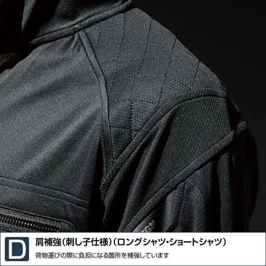 TS DESIGN 846305ワークニットロングシャツ Tシャツ ポロシャツ長袖ハーフジップ