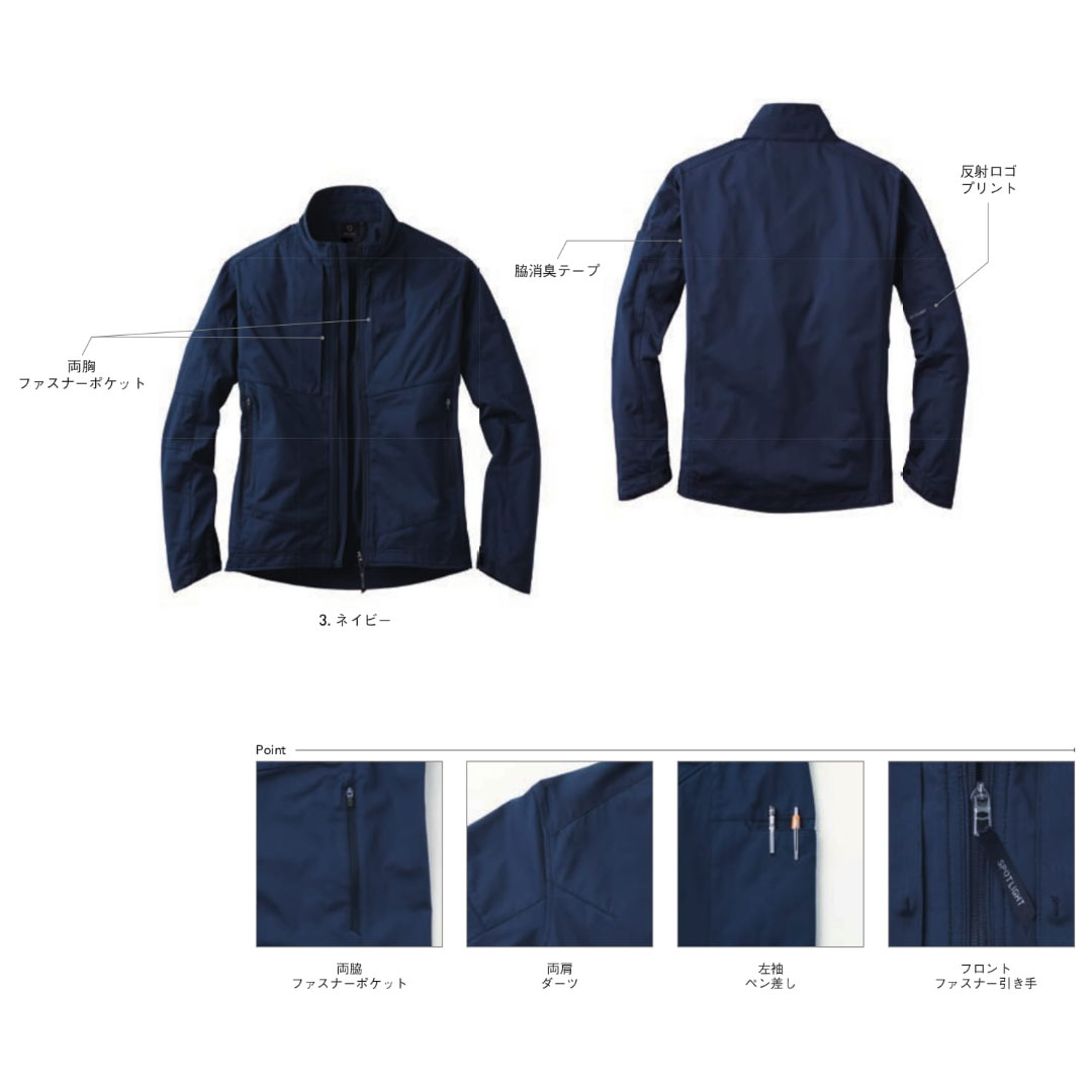 SPT22111 長袖 ブルゾン サンエス 速乾 軽量 ストレッチ メンズ レディース 春夏秋 作業服 作業着 ジャンパー ジャケット 2025SS