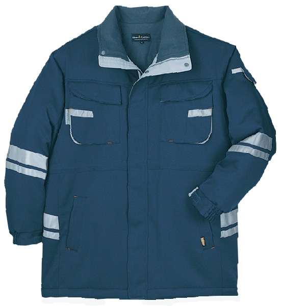 TUN009 反射材付き 防寒 コート 高視認 メンズ 秋 冬 帯電防止 吸汗速乾 反射 運送 清掃 空港 道路 工事 夜間 作業服 作業着 ナイトナイト NIGHT KNIGHT タカヤ商事