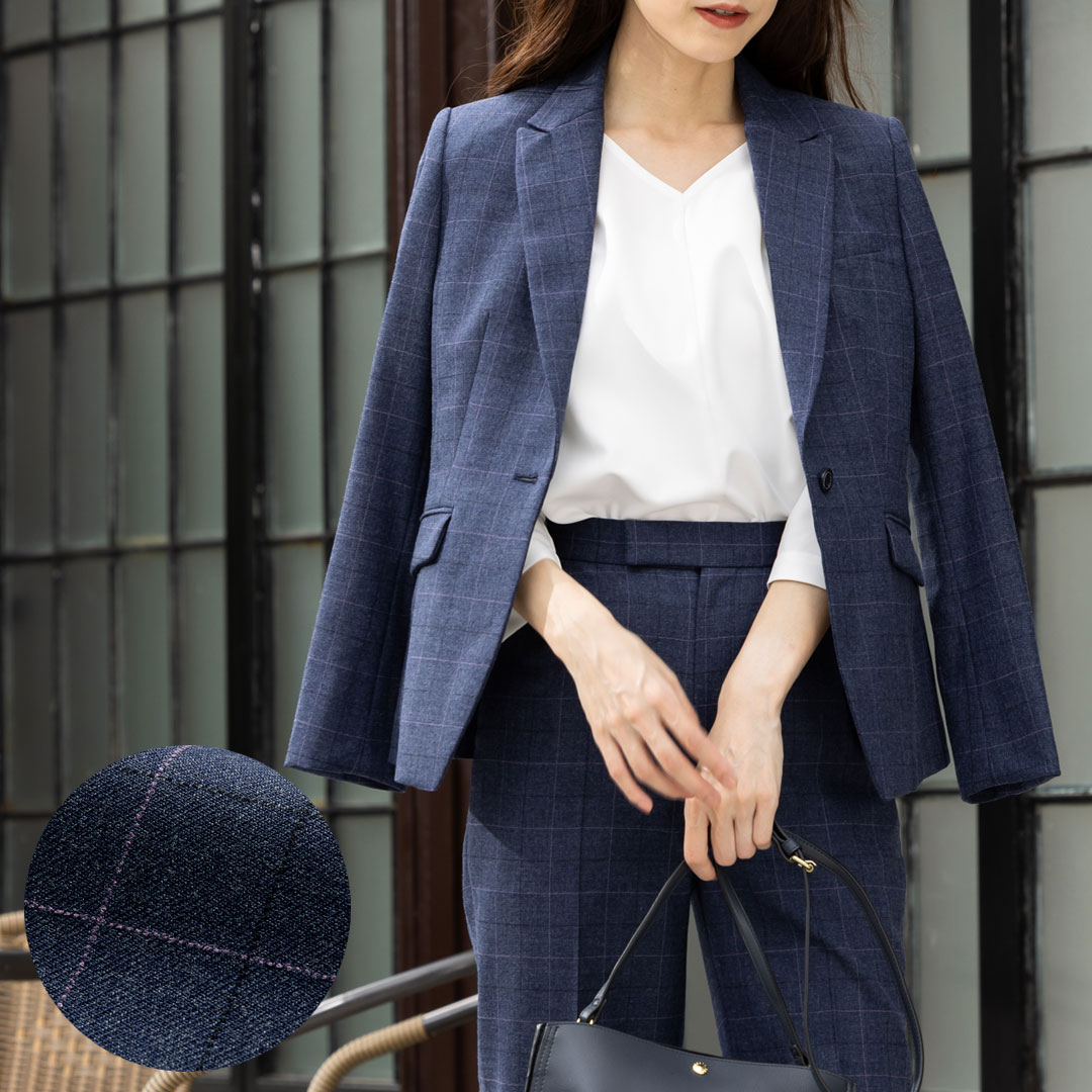 YUKI TORII ジャケット チェック柄 レディース 事務服 オフィス 制服 春 秋 冬 秋冬 2024SS