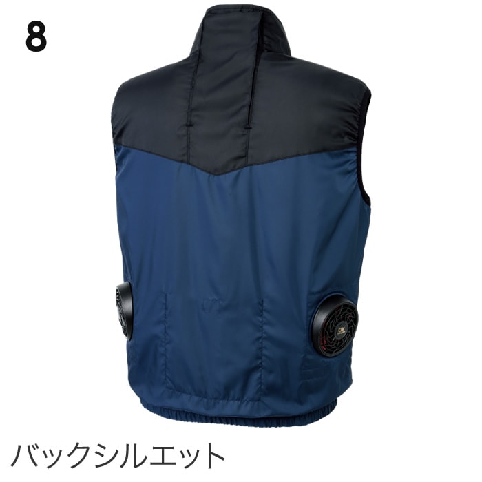 【新品】空調風神服　ファン・バッテリー付き Lサイズ　ネイビー 種類2：3：ネイビー/L 【2022年 ファン&バッテリー付き】空調風神服