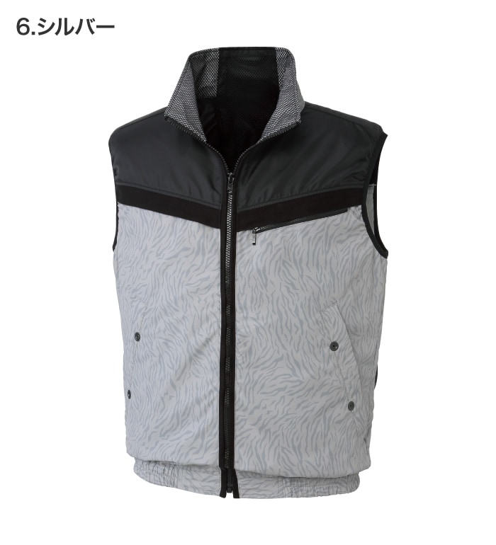 神風 空調服 YL VEST シルバー 5200mAh バッテリー付き 神風 空調服 YL VEST シルバー 5200mAh バッテリー付き