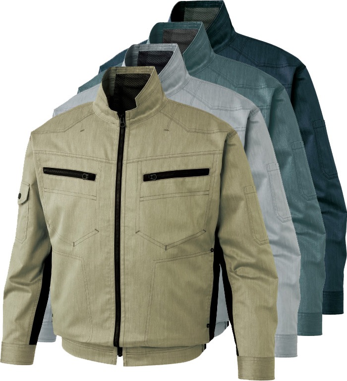 空調風神服KU93900 長袖ブルゾンバッテリー ファン コード別売りメンズ