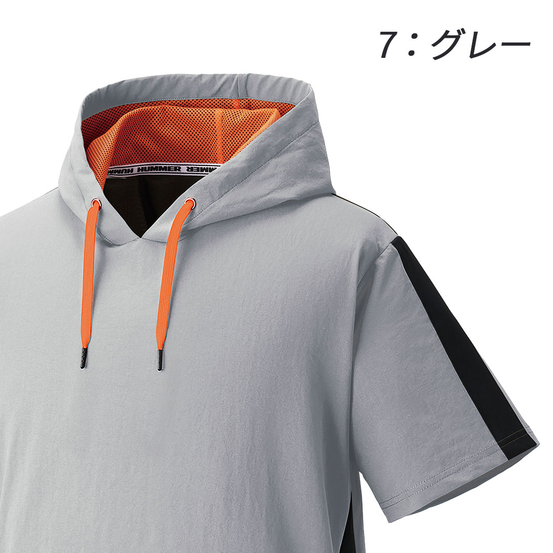 28559 レヴスキンズ半袖フーディー HUMMER ハマー 吸汗速乾 超軽量 メンズ 春夏 作業服 作業着 2024SS