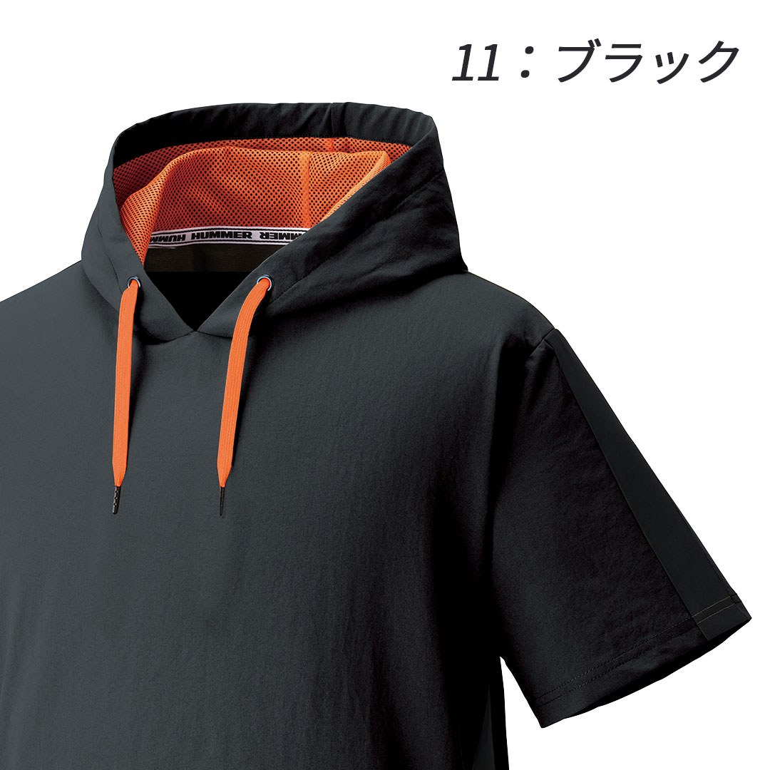 28559 レヴスキンズ半袖フーディー HUMMER ハマー 吸汗速乾 超軽量 メンズ 春夏 作業服 作業着 2024SS