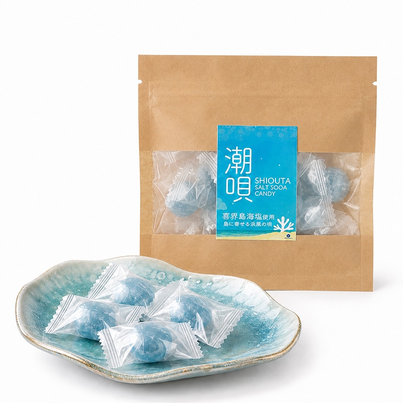 潮唄(しおうた) 塩ソーダ飴＜喜界島海塩使用＞ 10個入り【宜-よろし-】[メール便]