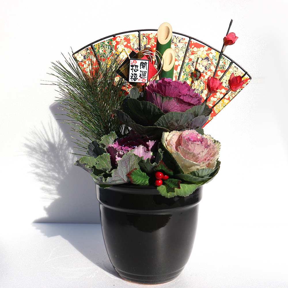 お正月飾り 迎春松竹梅アレンジ【花苗 6号／1個売り】