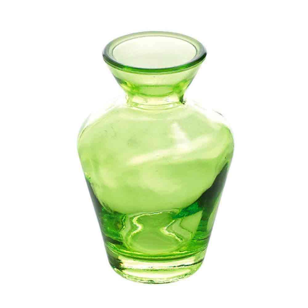小さなガラス花瓶 タイニーフラワーベース Lサイズ(No.3) 色：グリーン【資材】
