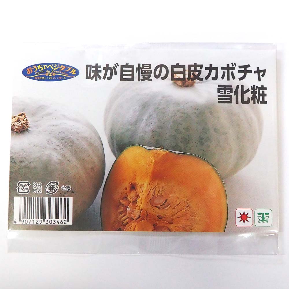 種子 味が自慢の白皮カボチャ 雪化粧  【 約8粒／1袋売り】