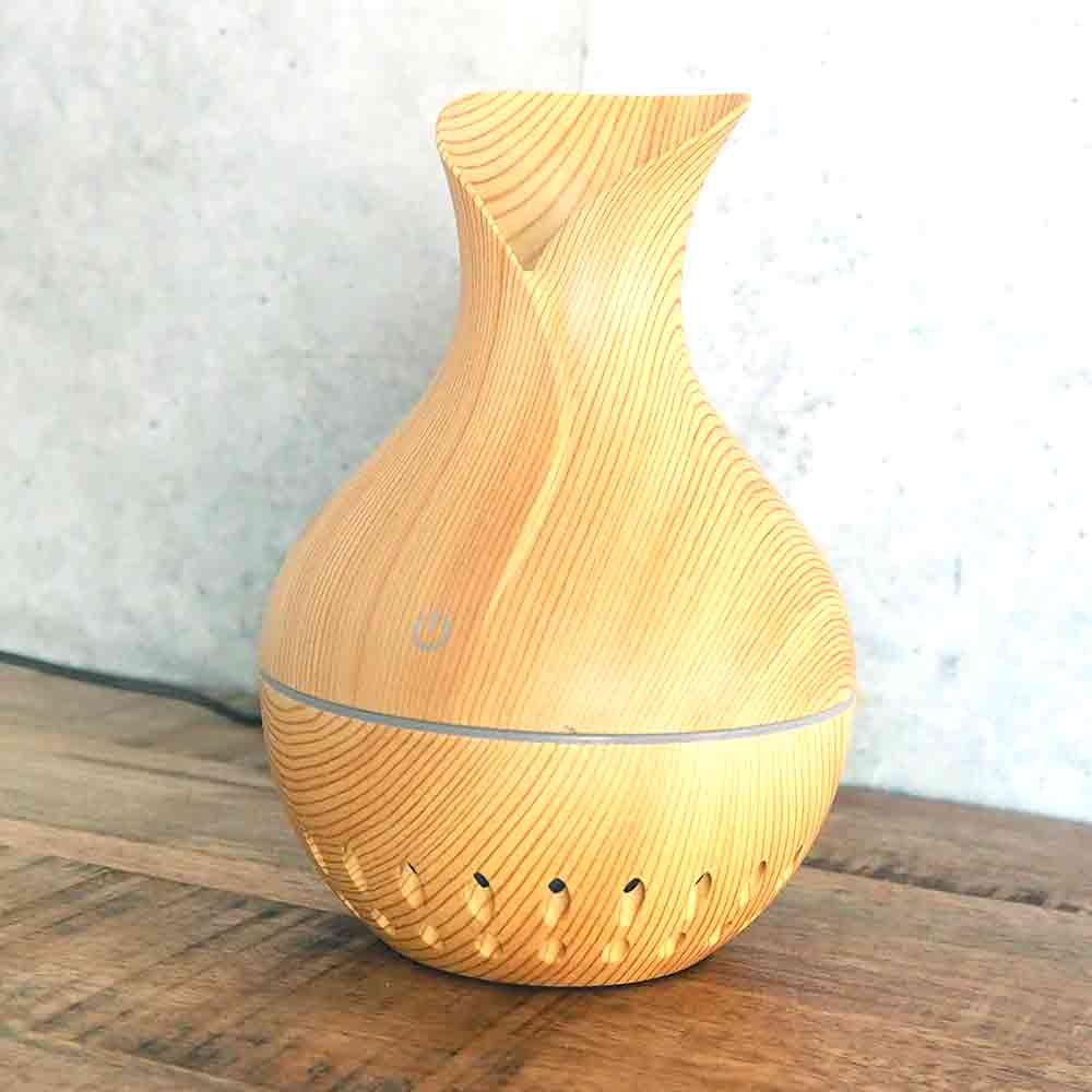 LED付ミニ加湿器 木目調ライトウッド  【加湿器 】