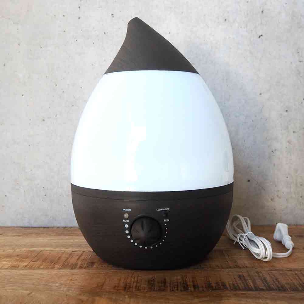 アロマ対応 しずく型超音場加湿器 ダークウッド 【加湿器 】｜ 【植物