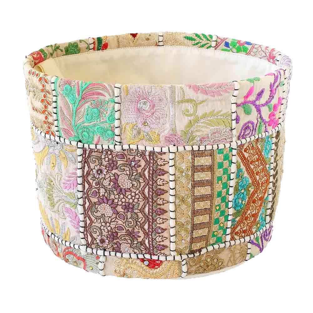 鉢カバー カンバディアパッチ バスケット ナチュラル  【鉢カバー Lサイズ／1個売り】