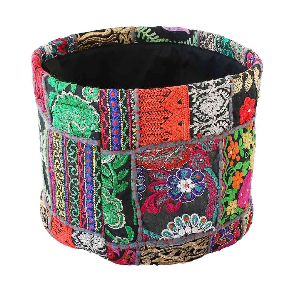 鉢カバー カンバディアパッチ バスケット チャコール 【鉢カバー Lサイズ／1個売り】