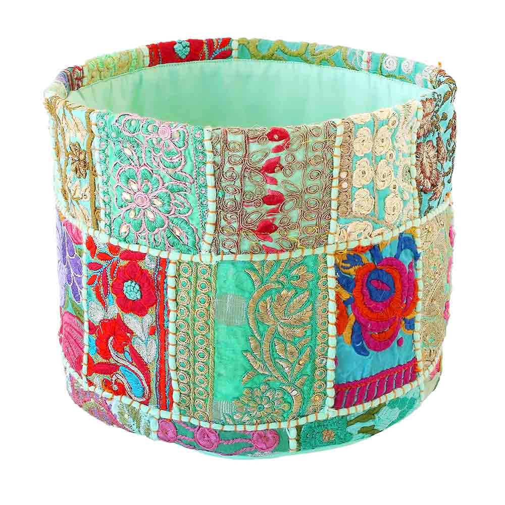 鉢カバー カンバディアパッチ バスケット ミントグリーン 【鉢カバー Lサイズ／1個売り】