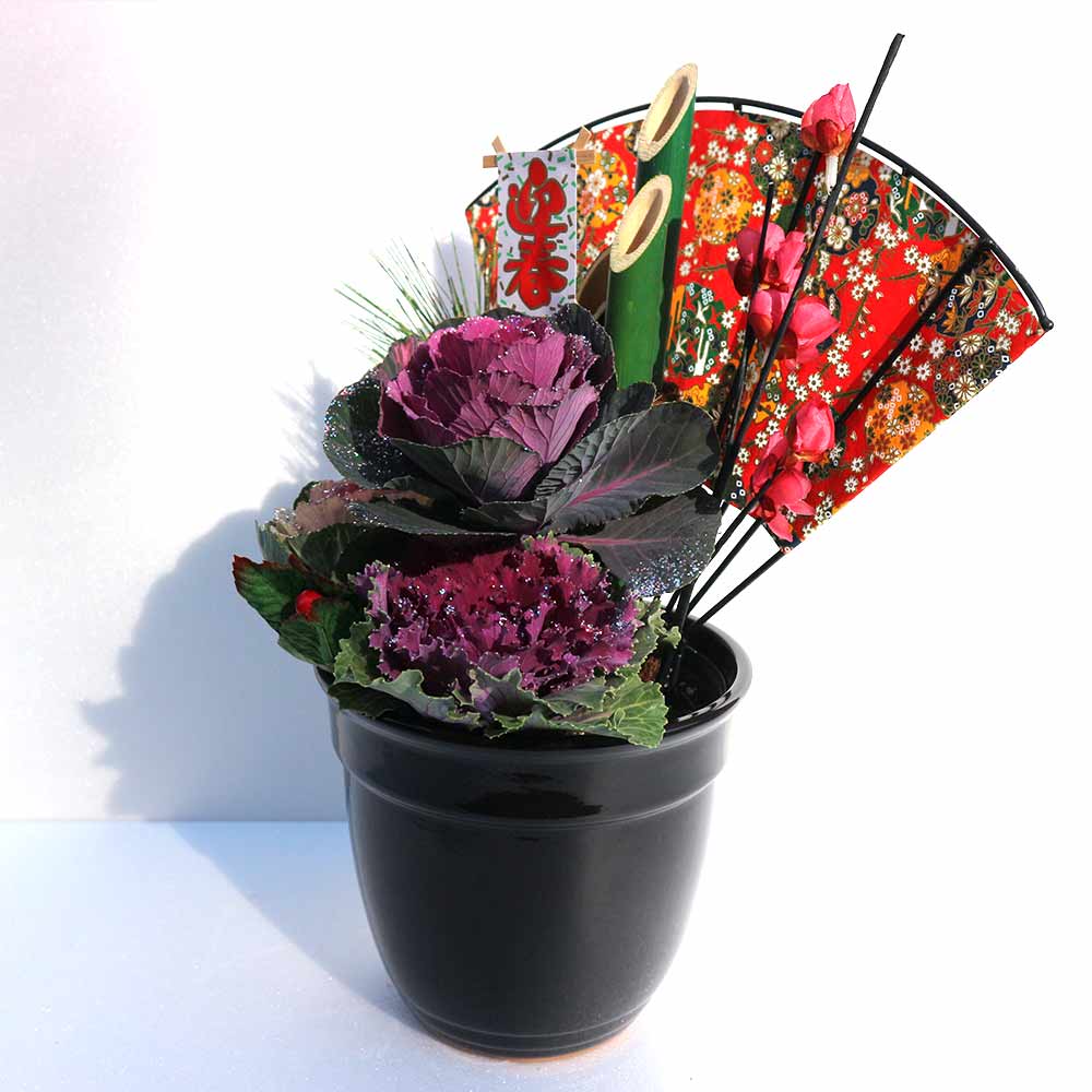 お正月飾り 迎春松竹梅アレンジ【花苗 6号／1個売り】