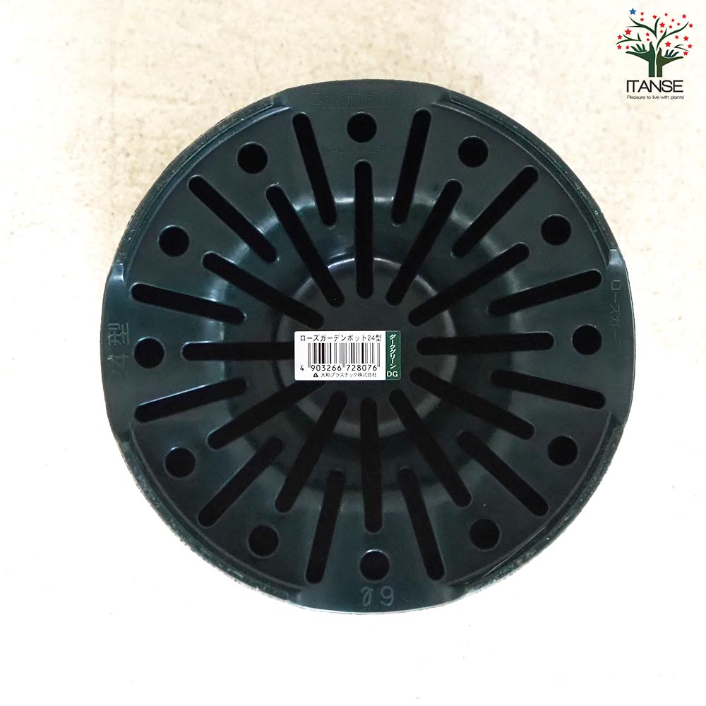 ローズガーデンポット 色：ダークグリーン【資材 24型】