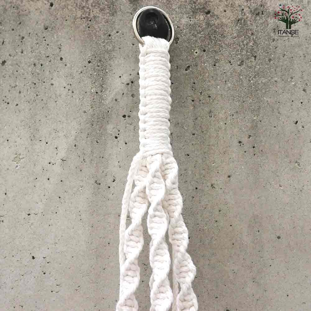 麻縄マクラメ編み 4番 玉付ハンギングプランター 【ハンギング資材 】