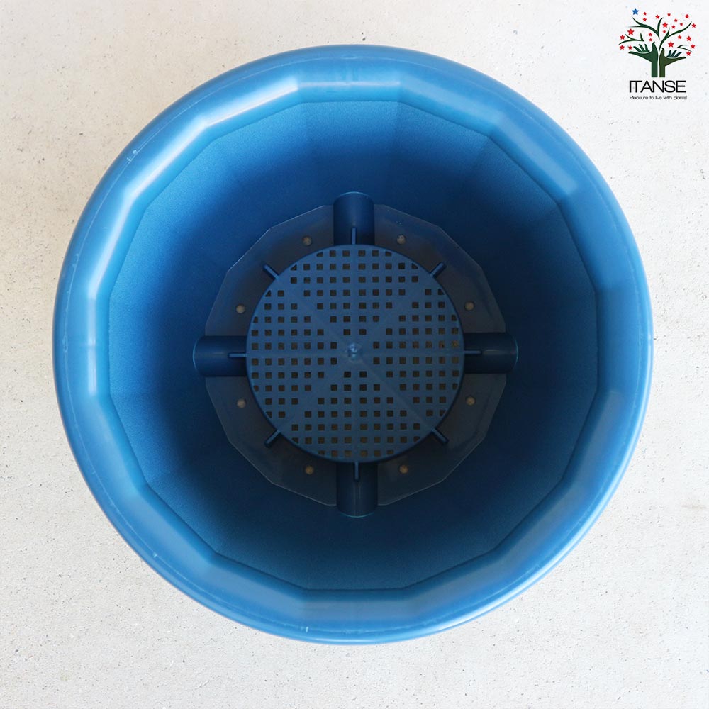 中輪鉢 色：ブルー【資材 10号】