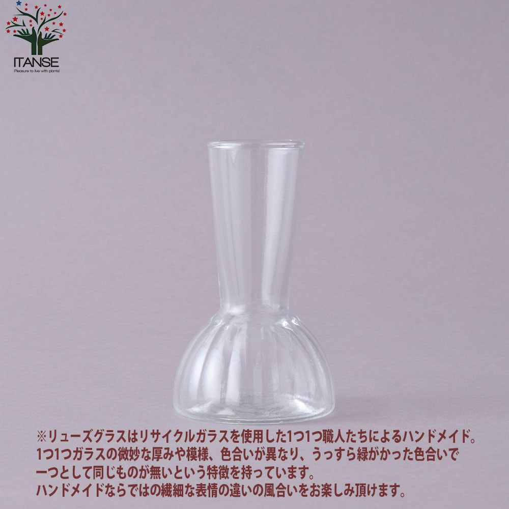 フラワーベース クリノリン【吹きガラス／Size:底面直径6cm×高さ