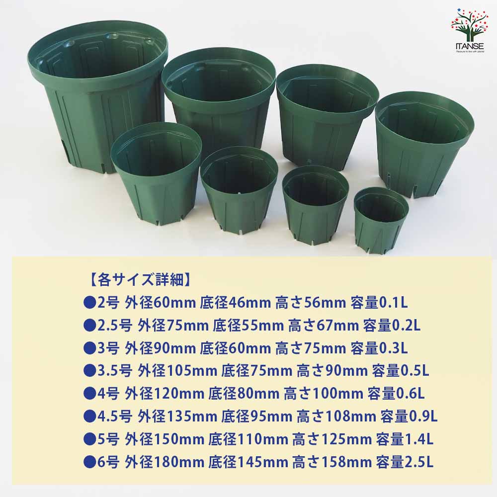 スリット鉢 小サイズ8種類セット 【資材 2～6号／各1個(合計8個