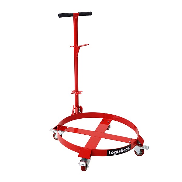 ドラム缶キャリー,ハンドル付き,定格荷重410kg,全キャスターストッパー 