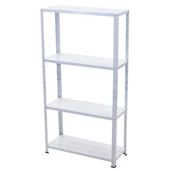 送料無料 4段 スチールラック ホワイト 粉体塗装 約幅72×奥行31×高さ