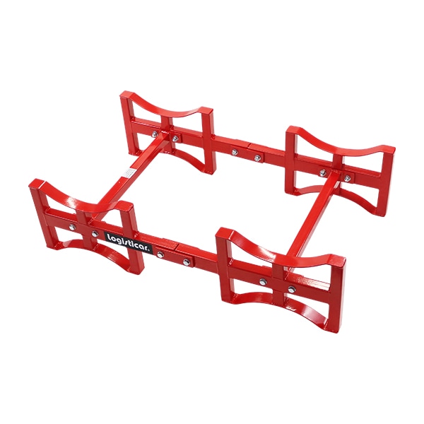 ドラム缶ラック,耐荷重約1t,約1000kg,2本収納,赤,積み重ね