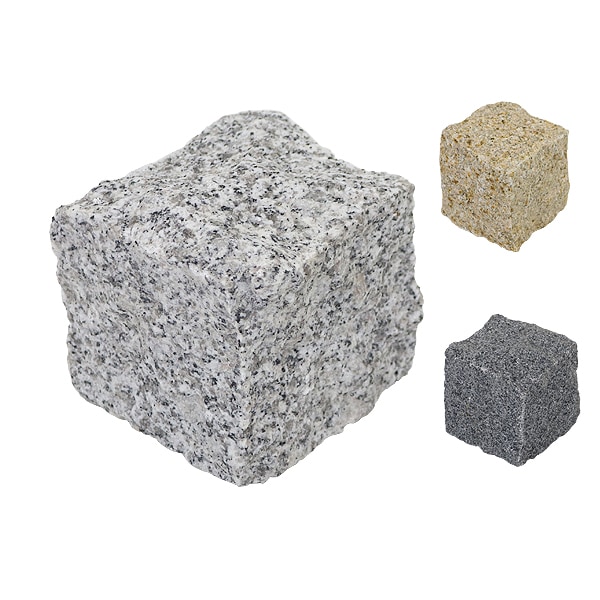 御影石,ピンコロ石,天然,約幅100×奥行100×高さ100mm,割肌,20個,セット