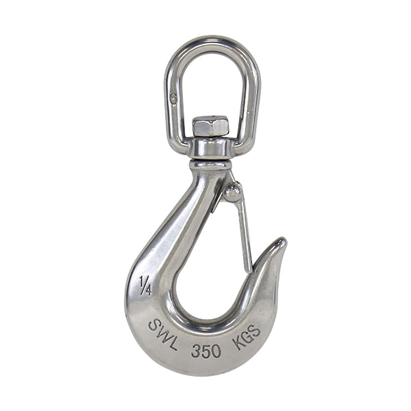 玉掛けフック (ステンレス製スリングフック) ステンレススイベルフック,ラッチ付,スイベルフック,ANSI規格,使用荷重