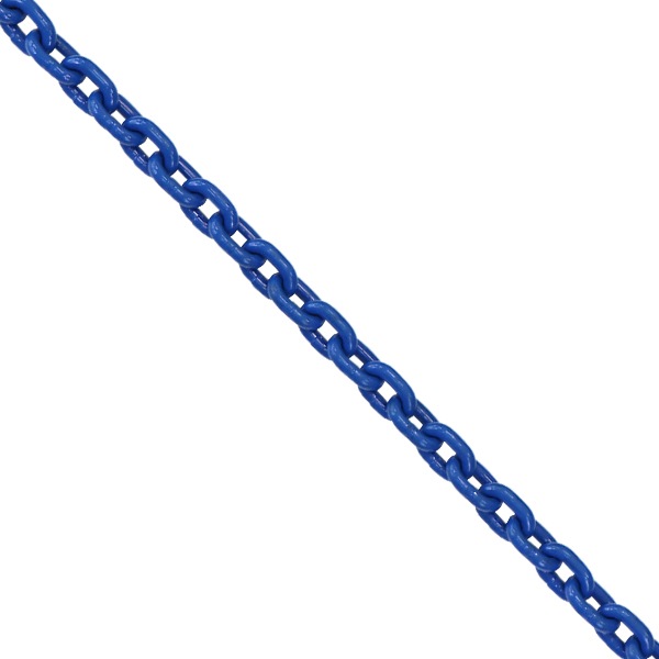 送料無料 チェーン 線径約6mm 使用荷重約1.4t 約1400kg 約11m G100 ハイグレードモデル 鎖 くさり 吊り具 チェーンスリング スリングチェーン リンクチェーン チェイン 金具 クレーン ホイスト 玉掛け 吊り上げ 運搬 建築 土木 鉄工 運輸 造船 青 g100bchain6mm11m