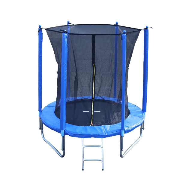 送料無料 トランポリン 6FT 直径約1.82m 大型 保護ネット セーフティネット はしご付き 耐荷重約100kg 大人 子供 ダイエット トレーニング エクササイズ フィットネス 体幹 有酸素 運動 運動不足解消 安全 屋外 組立 スプリング カバー 遊具 転落防止 trampoz6ft