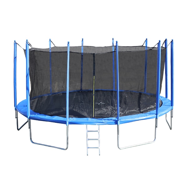 送料無料 トランポリン 16FT 直径約4.87m 大型 保護ネット セーフティネット はしご付き 耐荷重約280kg 大人 子供 ダイエット トレーニング エクササイズ フィットネス 体幹 有酸素 運動 運動不足解消 安全 屋外 組立 スプリング カバー 遊具 転落防止 trampoz16ft