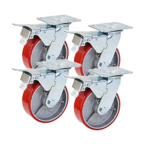 キャスター,自在キャスター,重量用,PU製,ストッパー付き,4個セット