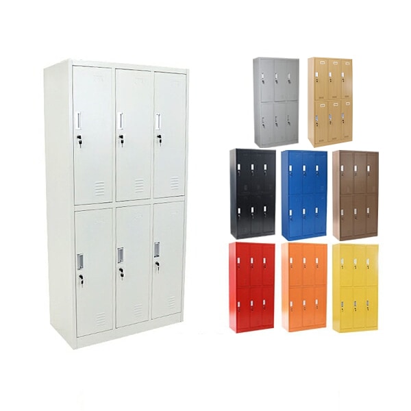 ロッカー,おしゃれ,スチールロッカー,6人用,鍵付き,スペアキー付,3列2