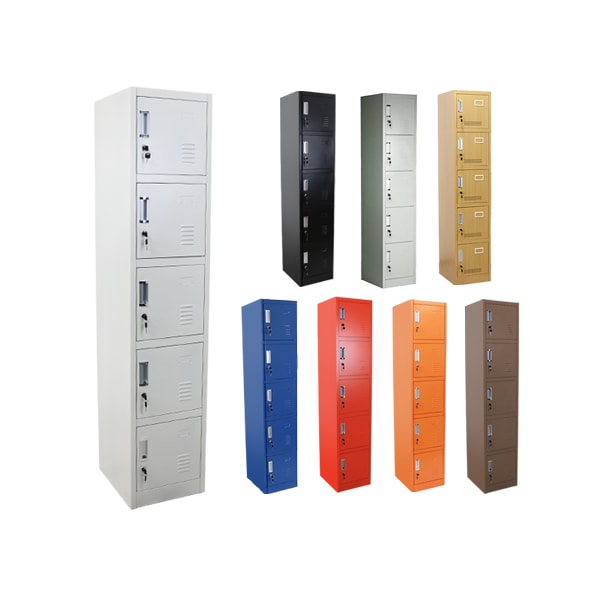 ５人用オフィスロッカー ロッカー,おしゃれ,スチールロッカー,5人用,鍵付き,スペアキー付き,1列