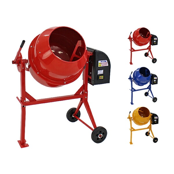 コンクリートミキサー ドラム容量130L 練上量65L 電動モーター式 混練機 キャスター付き（個人様は営業所止め）KIKAYA コンクリートミキサー ドラム容量 130L 練上量 65L 電動モーター式
